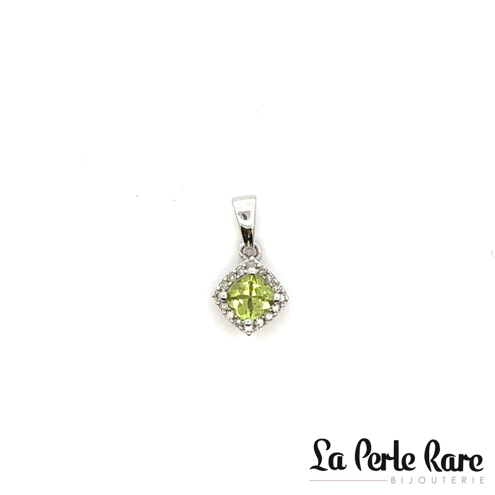 Pendentif peridot et 5 points dia - SKP16420-PT - Exclusivités