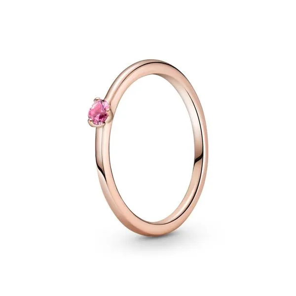 Bague à solitaire, cristal rose