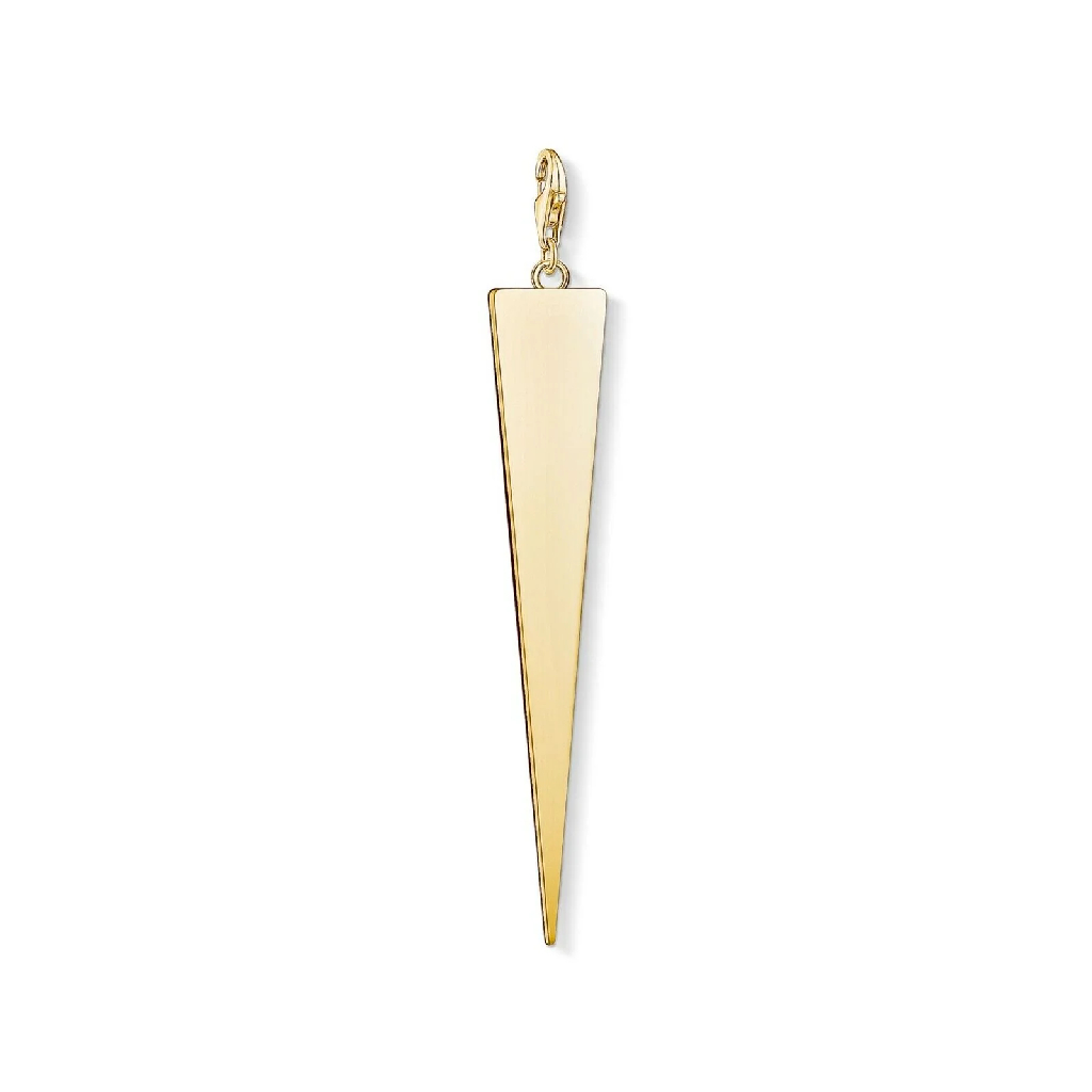 Charm triangulaire, argent finition or jaune 18 carats