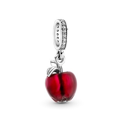 Bille pomme rouge en verre de murano, zircons incolores - 799534C01 - Pandora