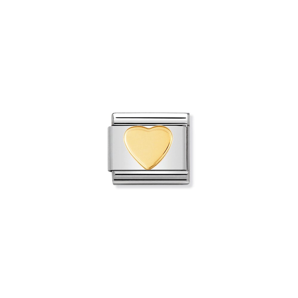 Maille classique coeur, acier inoxydable, finition or jaune 18 carats - 03011602 - NOMINATION
