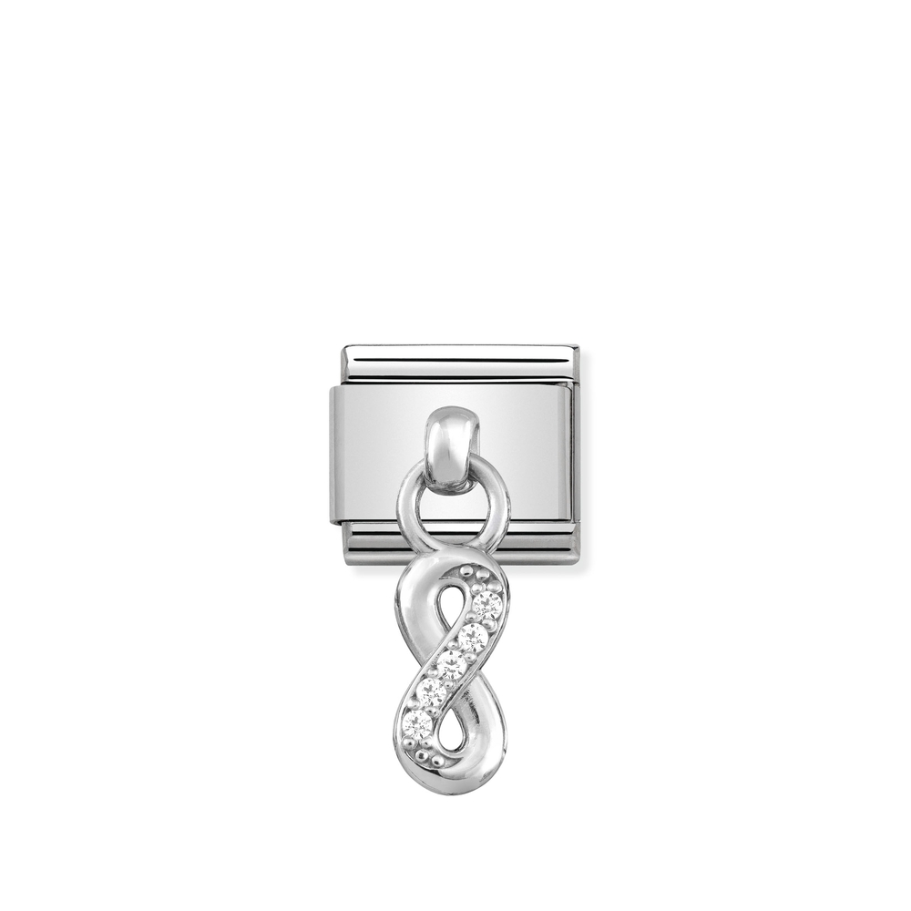Maille classique infini, acier inoxydable, argent, zircons incolores - 33180010 - NOMINATION