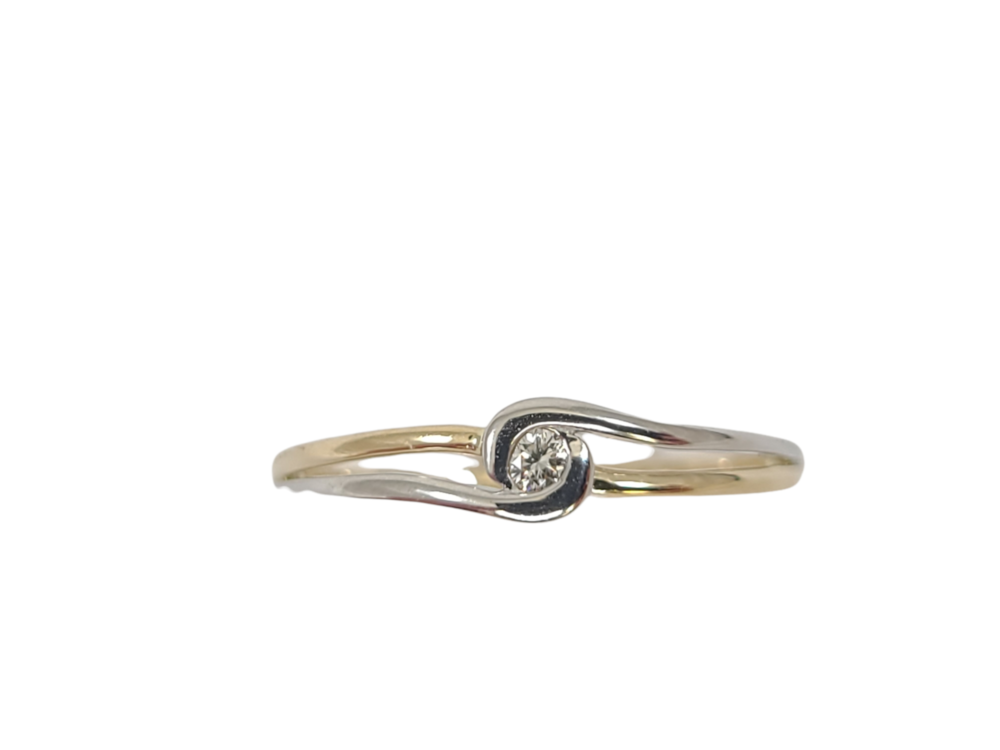 Bague or 2 tons (blanc/jaune) 4 pts dia tot Bague or 2 tons (blanc/jaune) 4 pts dia tot