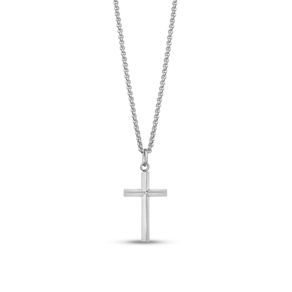 Pendentif croix, acier - ZW-P08-17 - Arz Steel