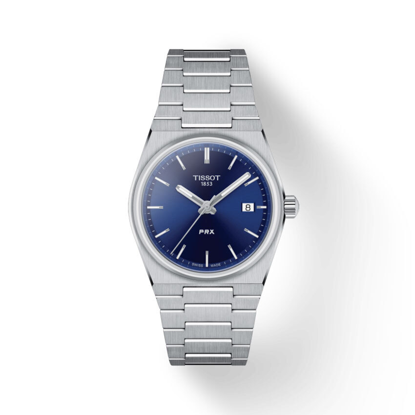 Tissot PRX stainless steel blue dial watch
