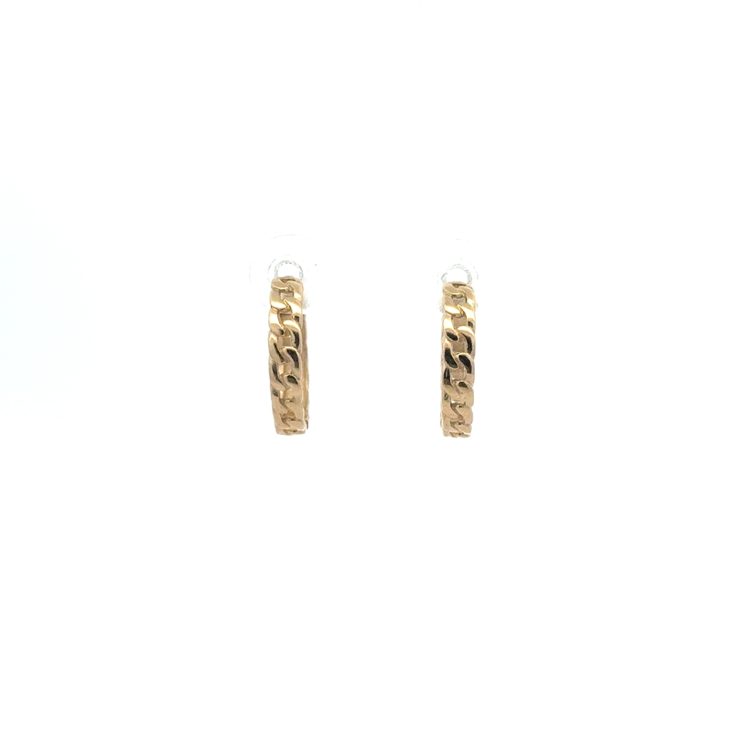 Anneaux de type huggies gourmettes, or jaune 10 carats