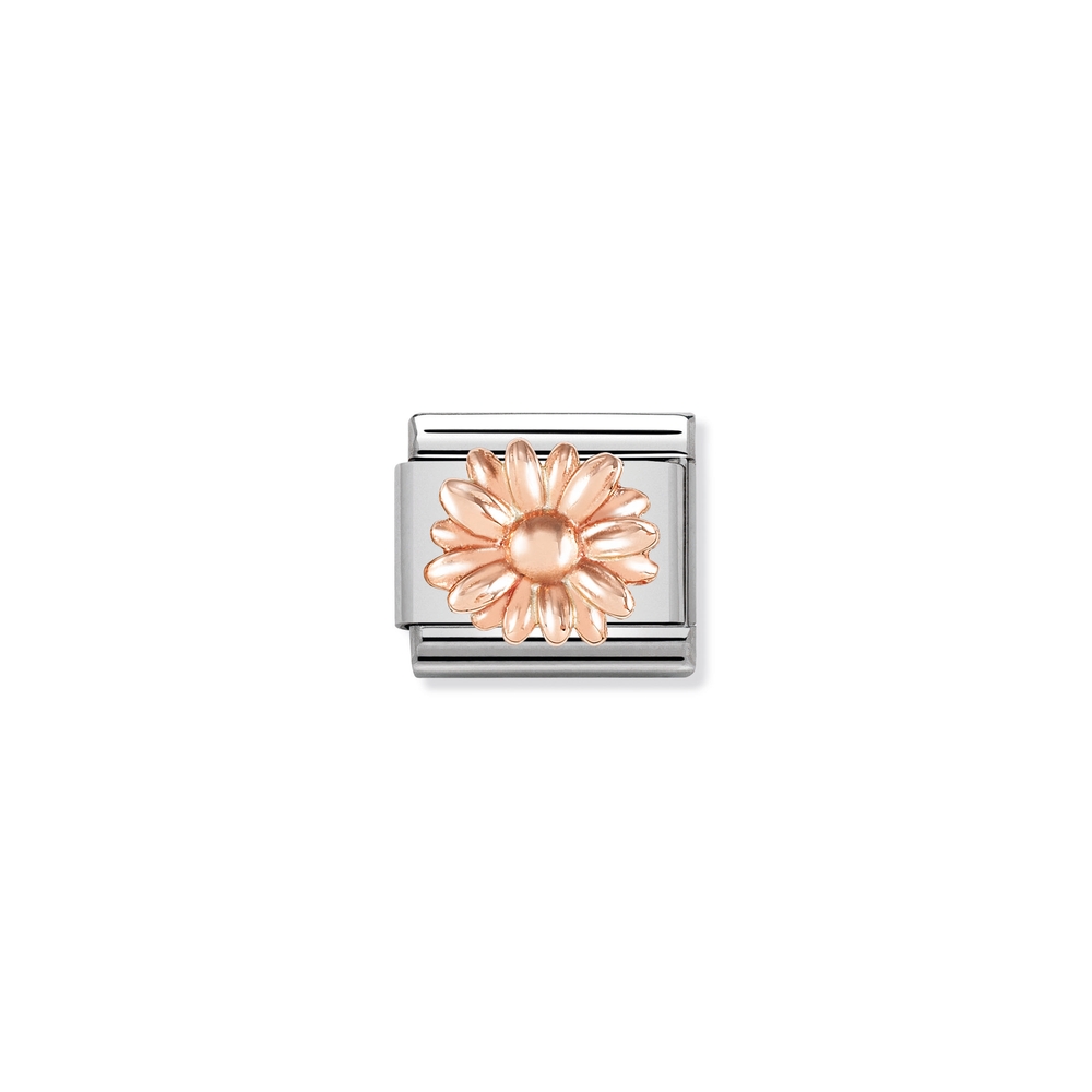 Maille classique marguerite, acier inoxydable, or rose 9k - 43010608 - NOMINATION