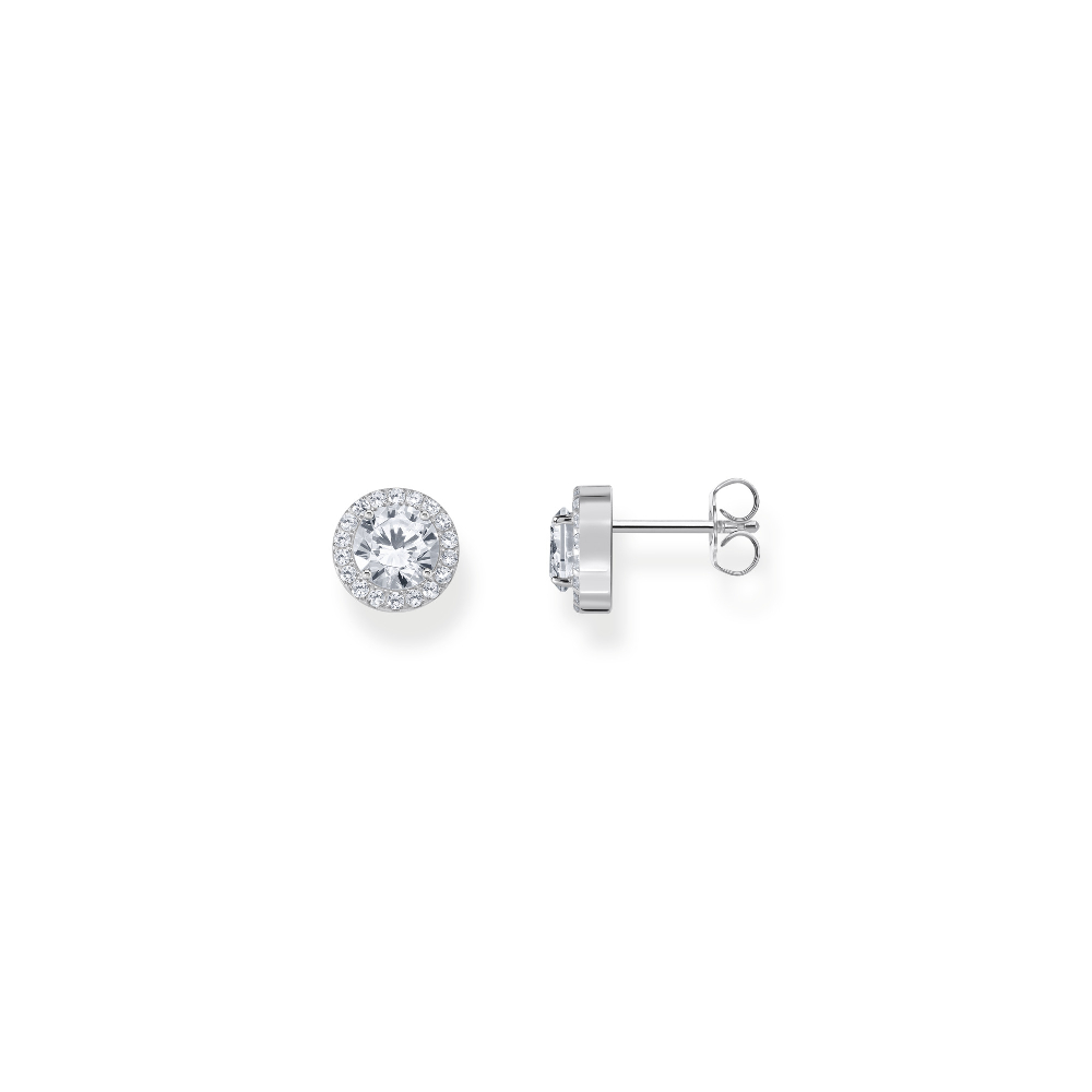 Boucles d'oreilles fixes rondes, argent, zircons incolores - H2304-051-14 - Thomas Sabo