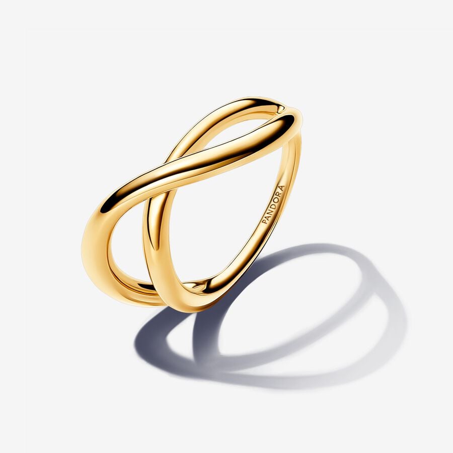 Bague infini, métaux unique plaqué d'or 14 carats