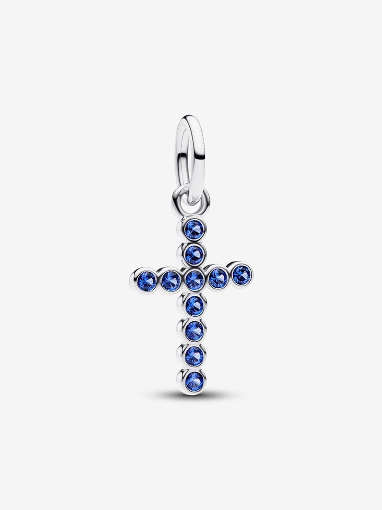 Bille croix, argent, cristaux bleus - 794063C01 - Pandora