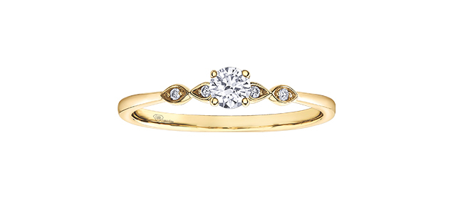Bague or jaune 20 pts dia can tot, certificat Bague or jaune 20 pts dia can tot, certificat