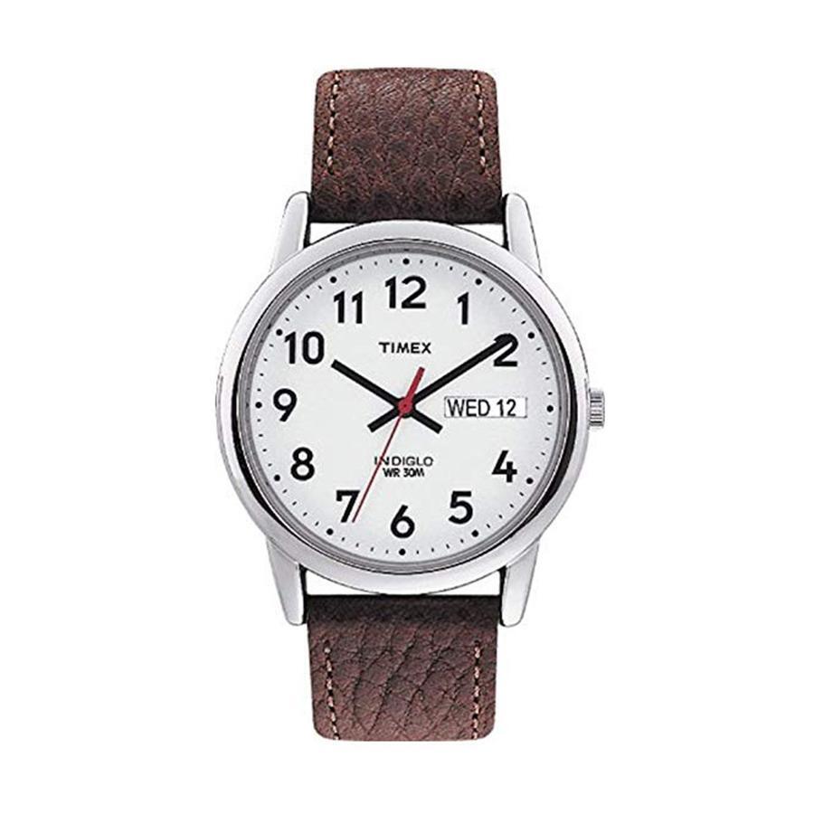 Montre cuir brun, métal, fond blanc - T20041GP - Timex