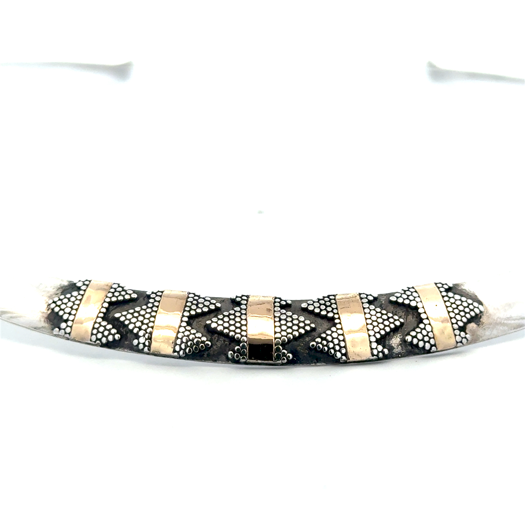Collier rigide de Bali argent et or 18k