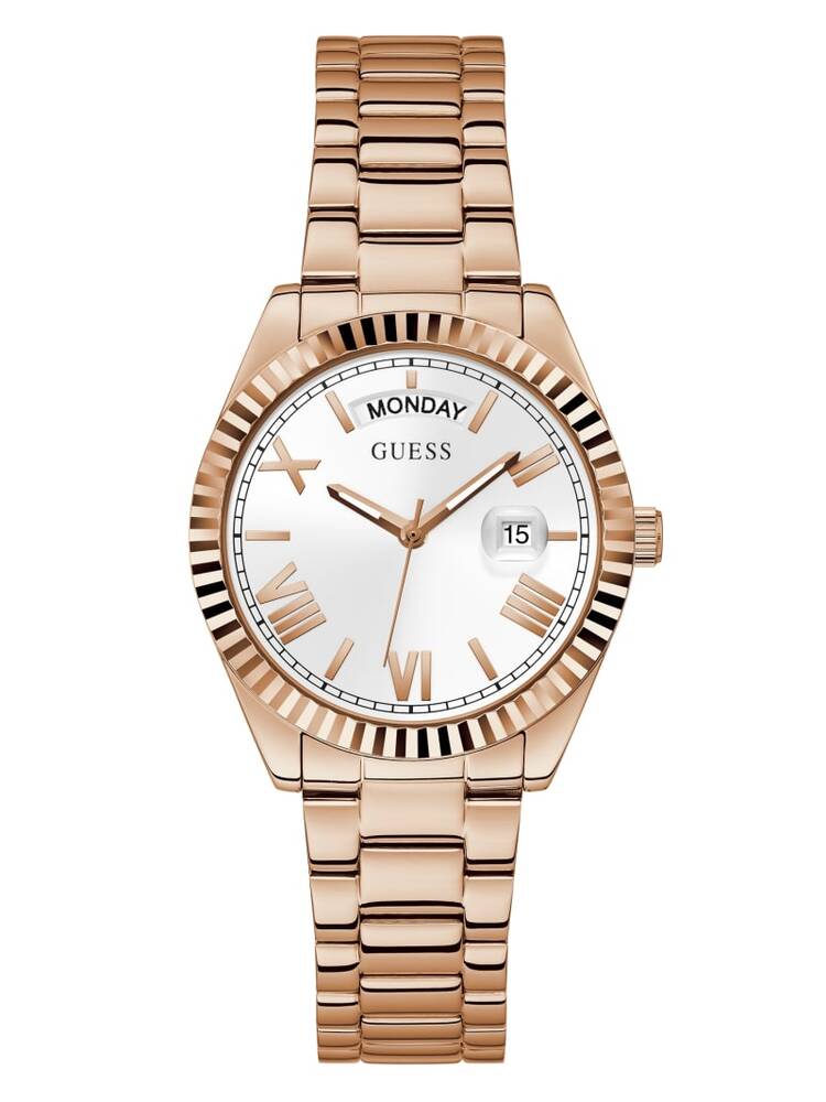 Montre acier inoxydable rosé, fond blanc - GW0308L3 - Guess