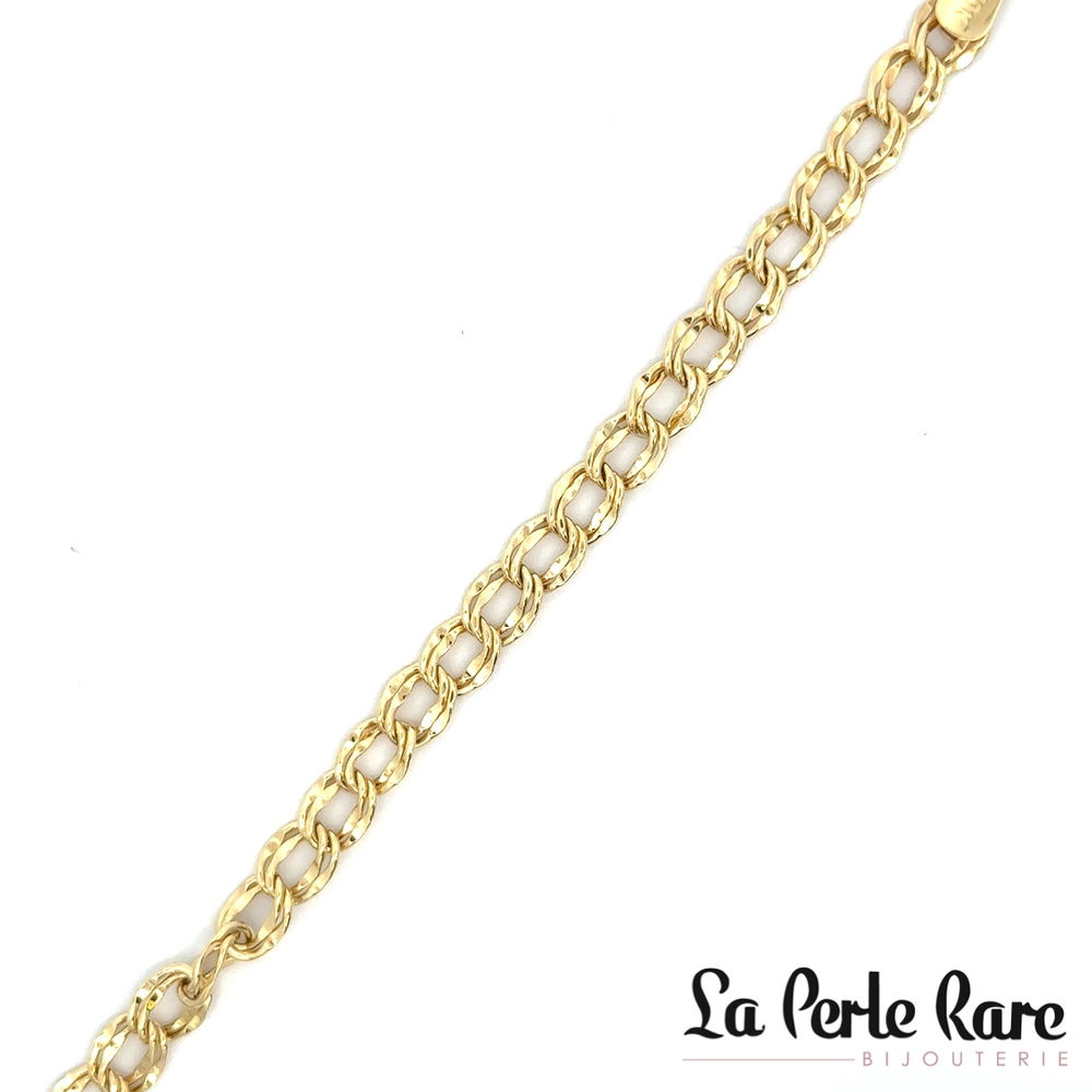 Bracelet gourmette double, or jaune 10 carats - LPR-2839-7 - Exclusivités