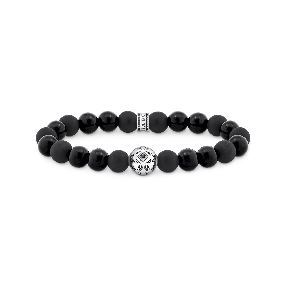 Bracelet argent, obsidiennes, zircons noirs - A2145-705-11-L19 - Thomas Sabo