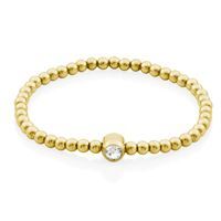 Bracelet acier doré billes, cz Bracelet acier doré billes, cz