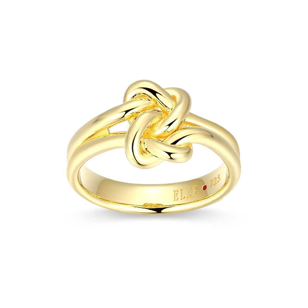 Bague noeud éternel, argent finition or jaune