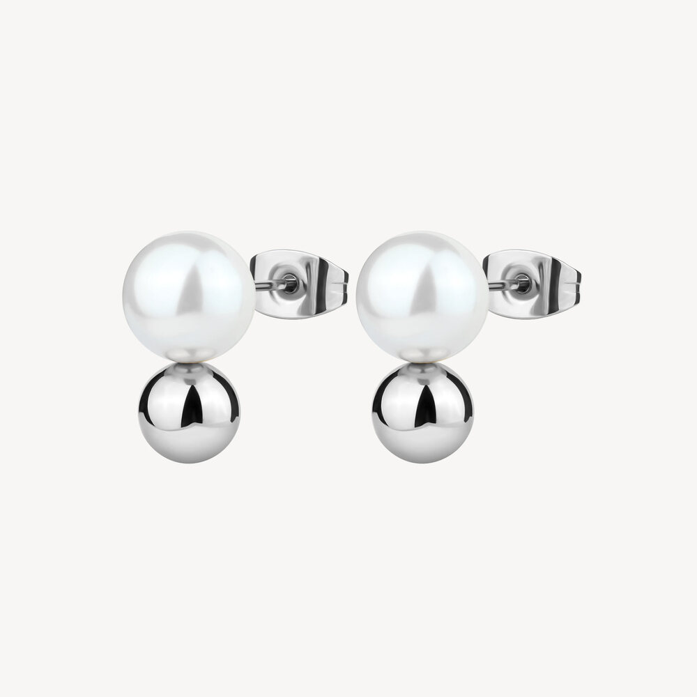 Boucles d'oreilles fixes acier inoxydable, perles - BPC22 - Brosway Italia