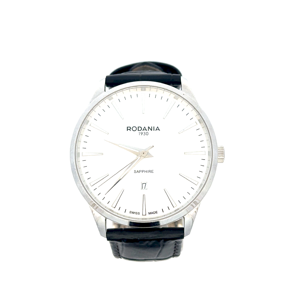 Montre homme cuir noir et acier - 25164.20 - Rodania