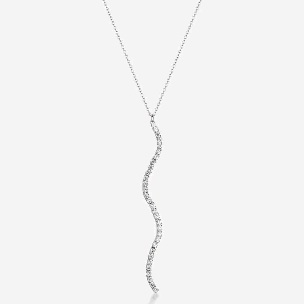 Collier Desideri, acier inoxydable, zircons incolores