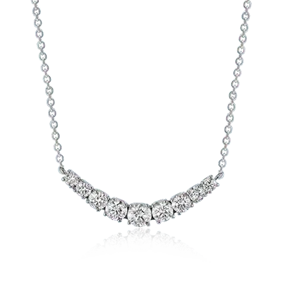 Collier or blanc 14 carats, 49 points de diamants total - ZP830 - Zeghani