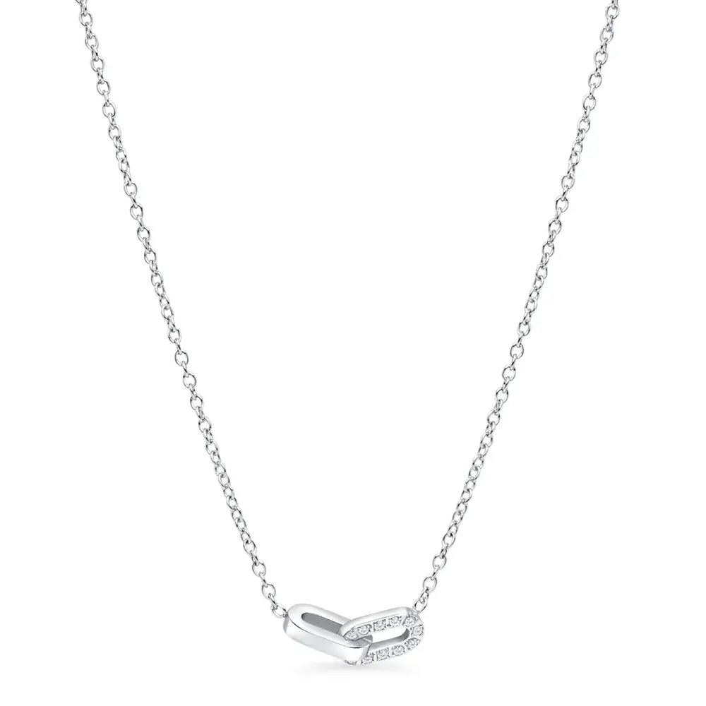 Collier esprit acier, zircons - T322P005AR - Mia