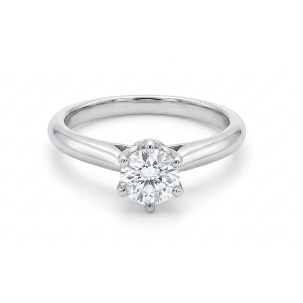 Bague or blanc platine 52 pts dia tot