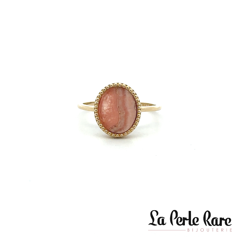 Bague or jaune 10 carats, rhodochrosite - ST49307RHO - Pure Romance