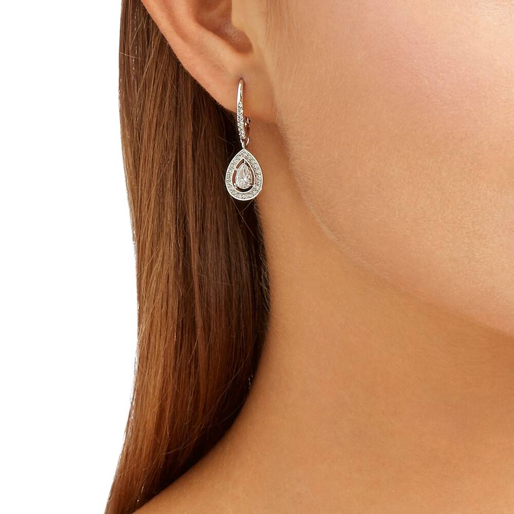 Boucles d'oreilles angelic, blanc, métal rhodié Boucles d'oreilles angelic, blanc, métal rhodié