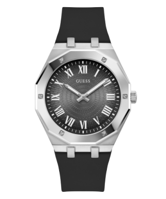 Montre silicone, acier inoxydable, fond noir - GW0663G1 - Guess