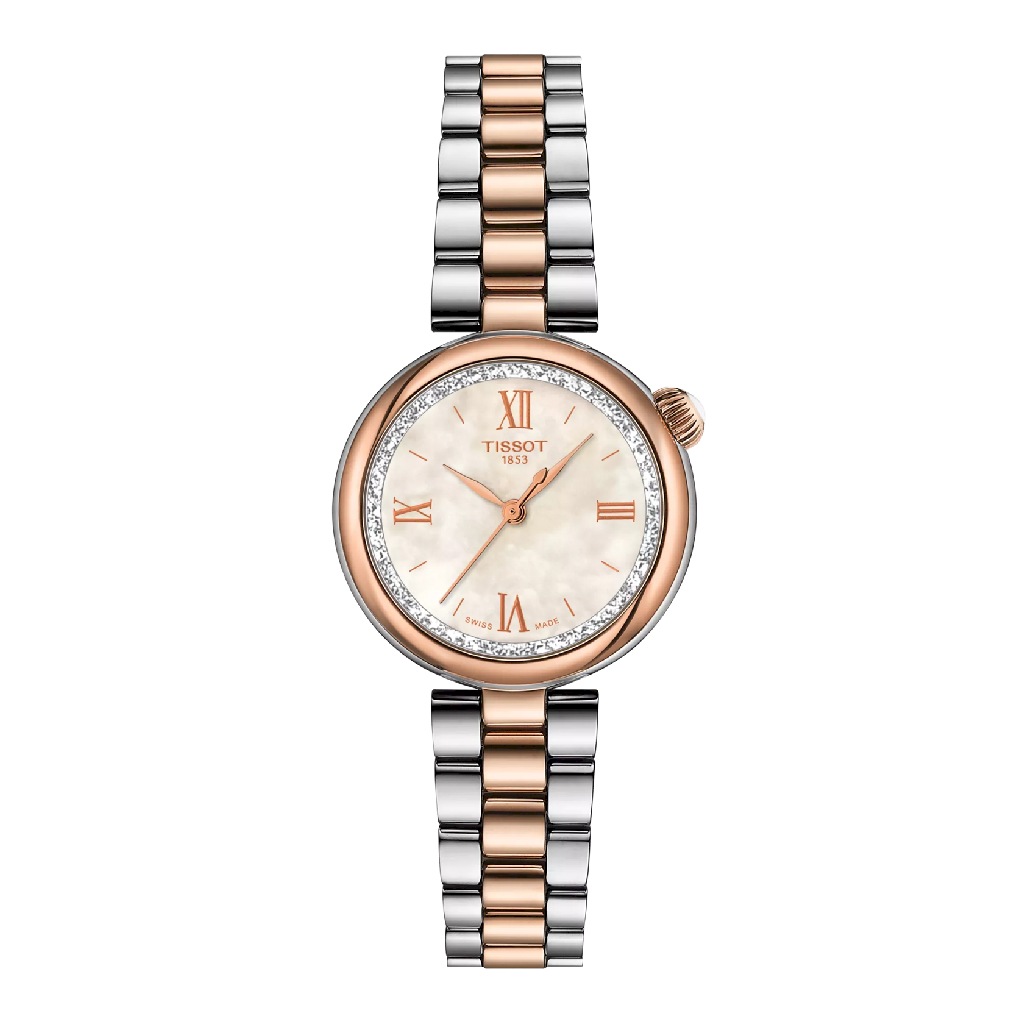 Montre Desir, acier inoxydable 2 tons (blanc et rose), fond nacré - T152.010.22.118.00 - Tissot