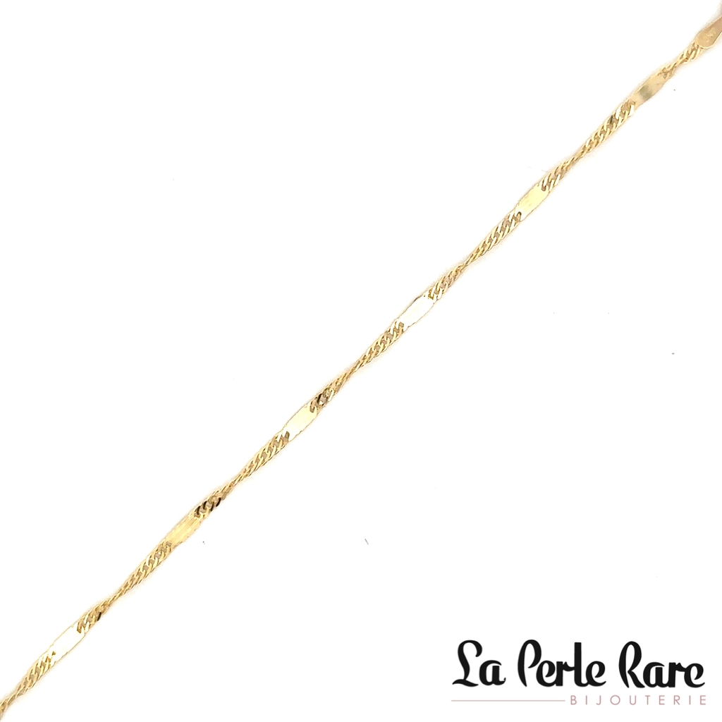 Bracelet singapour alterné, or jaune 10 carats - LPR-2889-7.5 - Exclusivités