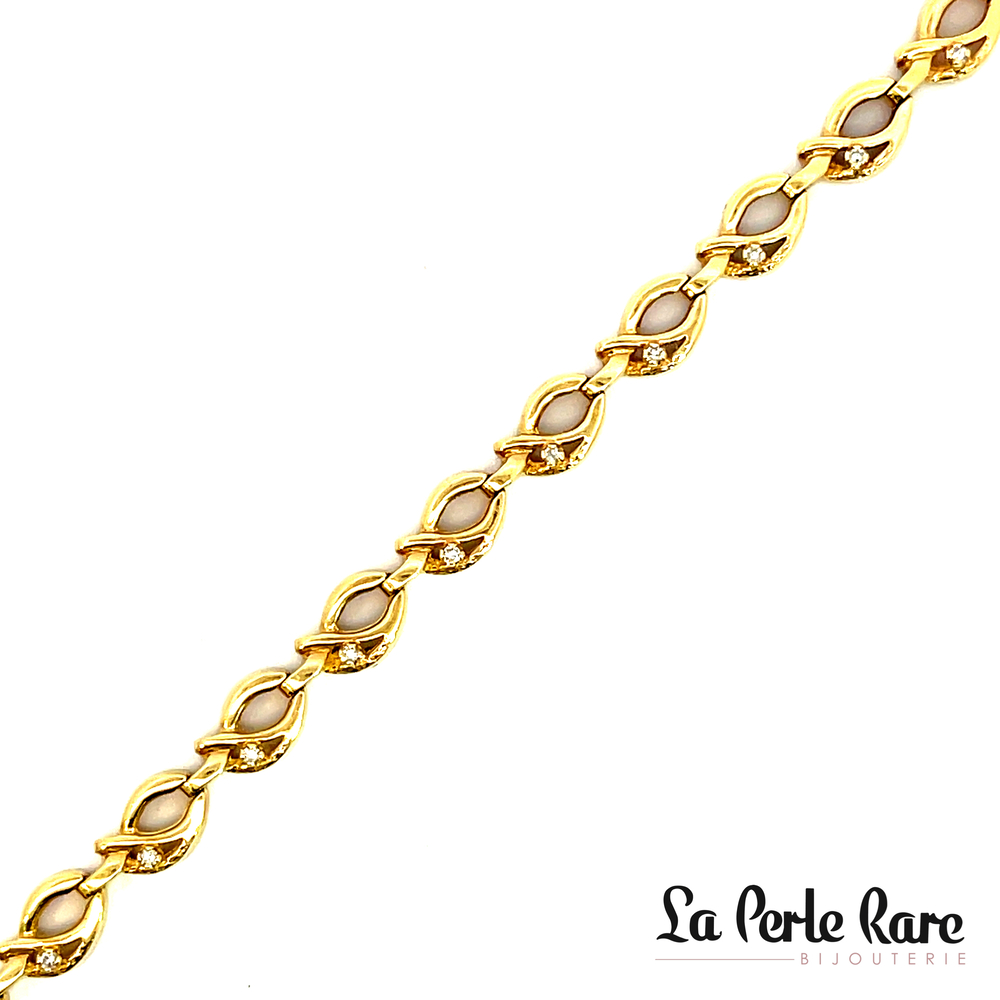 Bracelet or jaune 16 pts dia tot - 13908-F-APP - Exclusivités