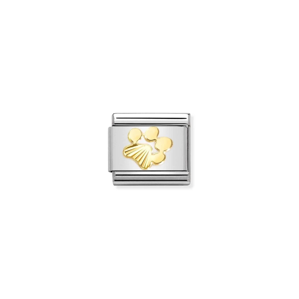 Maille classique empreinte de patte, acier inoxydable, finition or jaune 18 carats