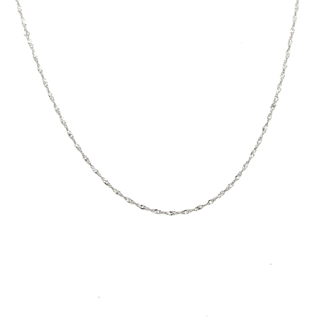 Chaîne singapour, or blanc 10 carats