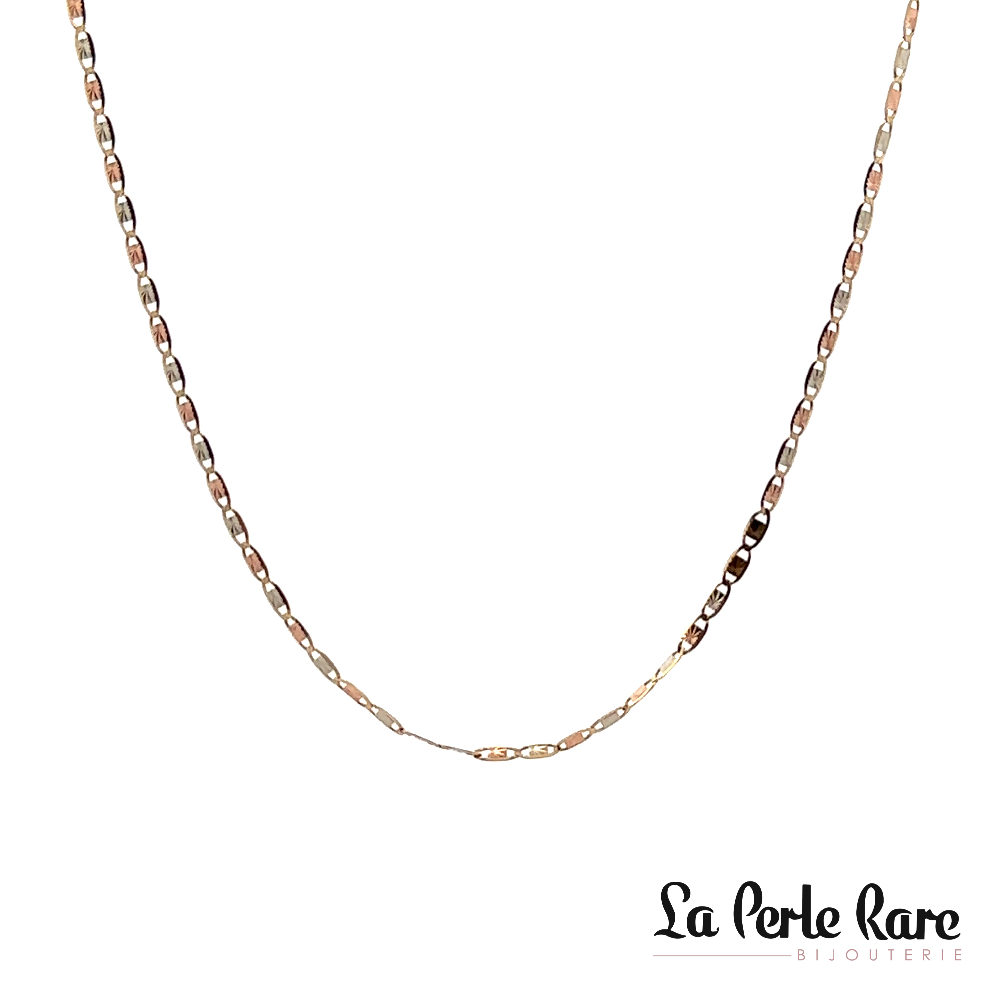 Chaîne or 3 tons (jaune/blanc/rose) 10 carats - LPR-2479-22 - Exclusivité