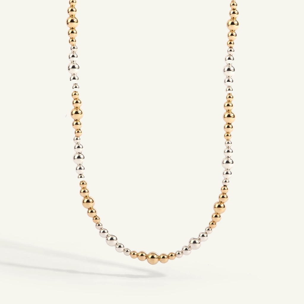 Collier métal doublé d'or 14 carats, argent, 3, 4 et 5 millimètres