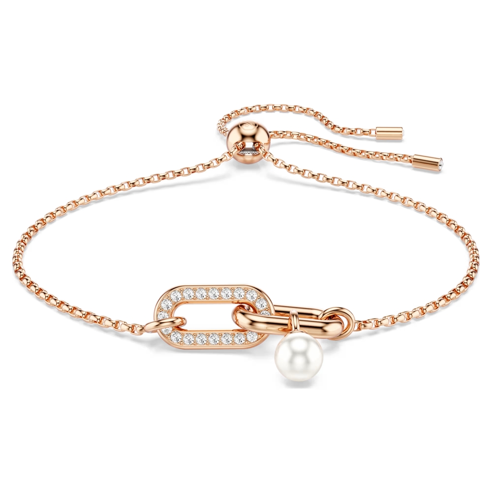Bracelet métal rosé, cristaux blancs, perle - 5728588 - Swarovski