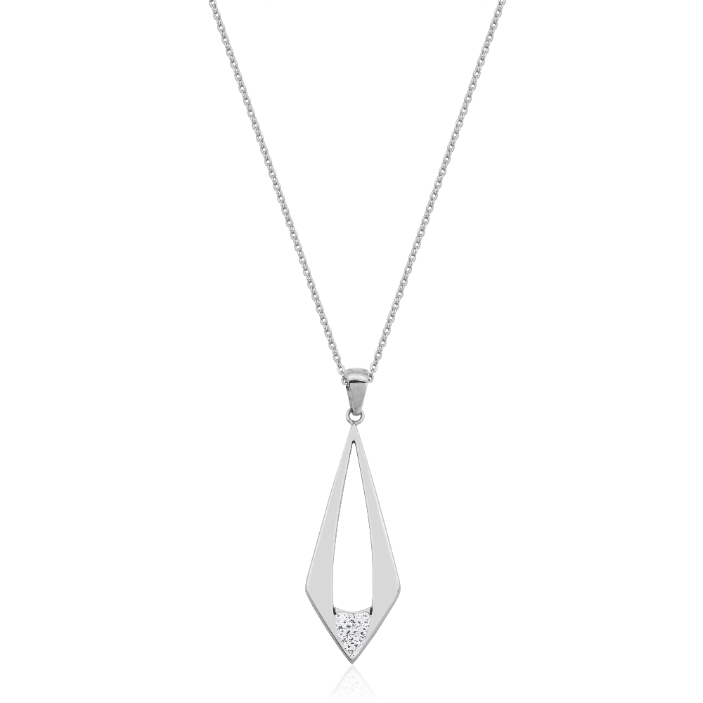 Pendentif en acier et zircons 18 + 2 po Pendentif en acier et zircons 18 + 2 po