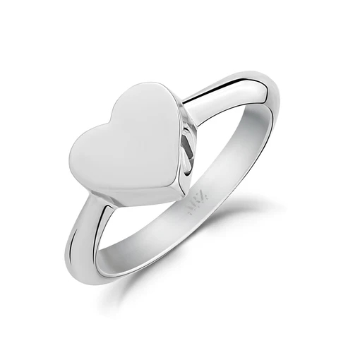 Bague coeur, urne funéraire, acier inoxydable - ZW-R32W-6 - Arz Steel