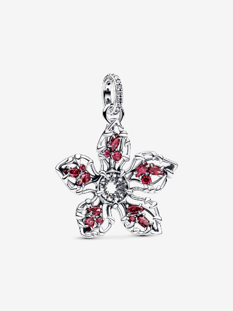 Bille Démogorgone de Stranger Things, argent, zircons roses et rouges - 793567C01 - Pandora