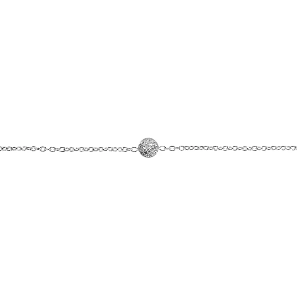 Bracelet céleste acier, zircons