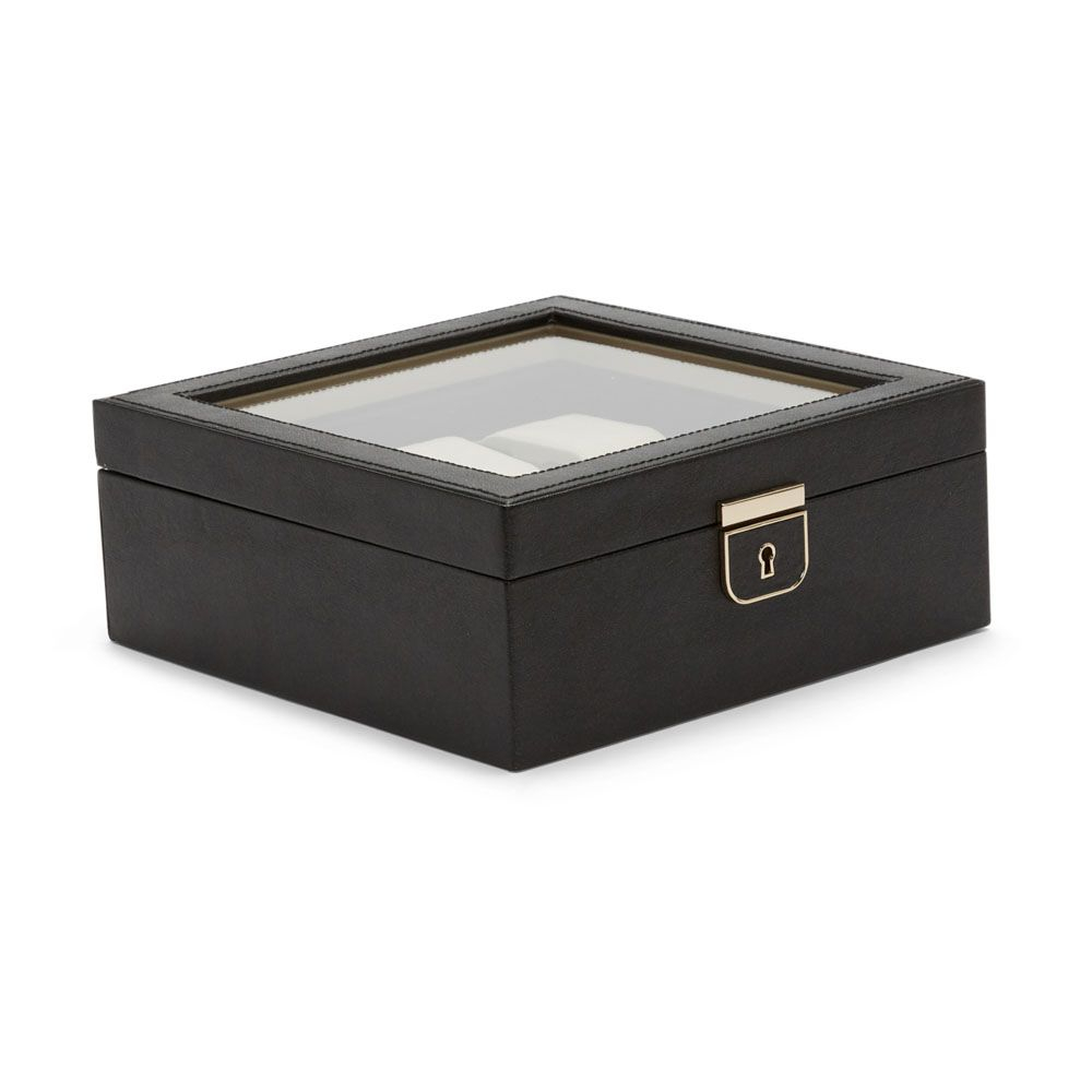 Coffre pour 6 montres, cuir noir - 213802 - WOLF