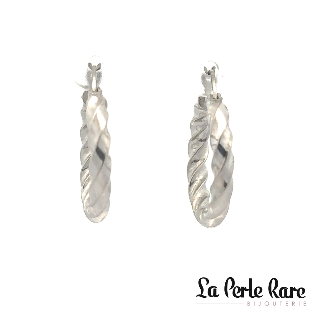 Anneaux torsadés or blanc - EVK-59-B - Exclusivités