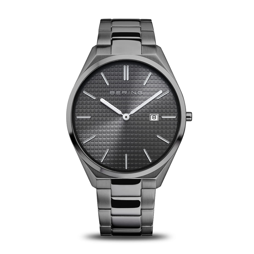 Montre acier inoxydable anthracite, fond gris - 17240-777 - Bering