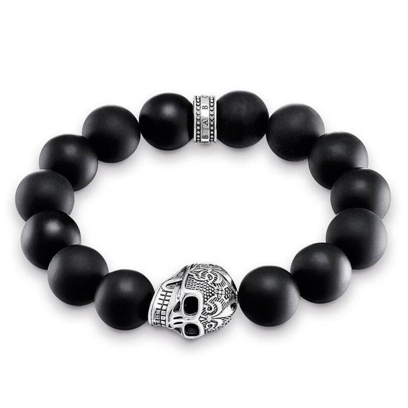 .925 black obsidian oxy 16 cm brac - A157170411L16 - Thomas Sabo