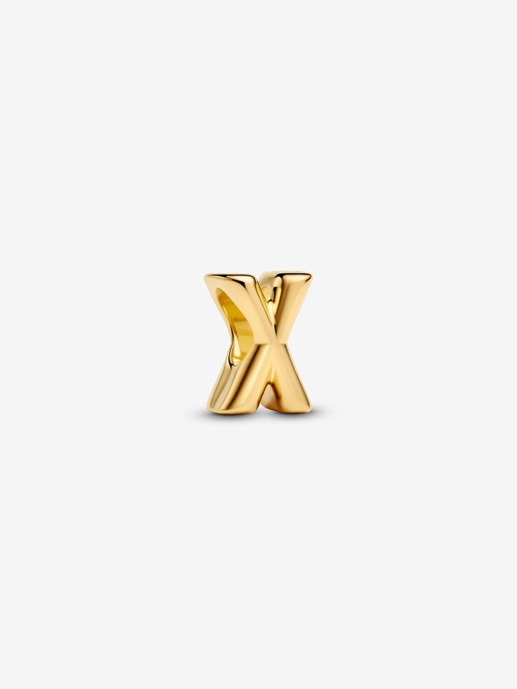 Bille lettre X, métal unique plaqué d'or 14 carats - 763970C00 - Pandora