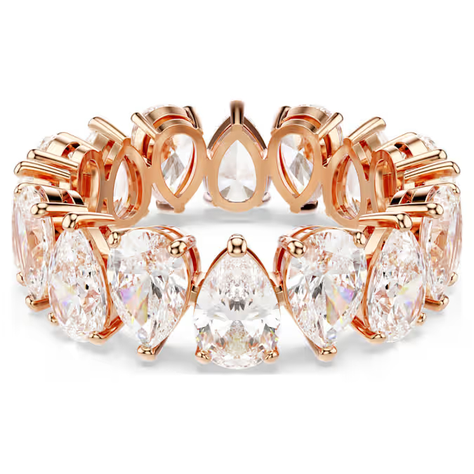 Bague métal rosé, cristaux incolores, grandeur: 55 - 5690091 - Swarovski