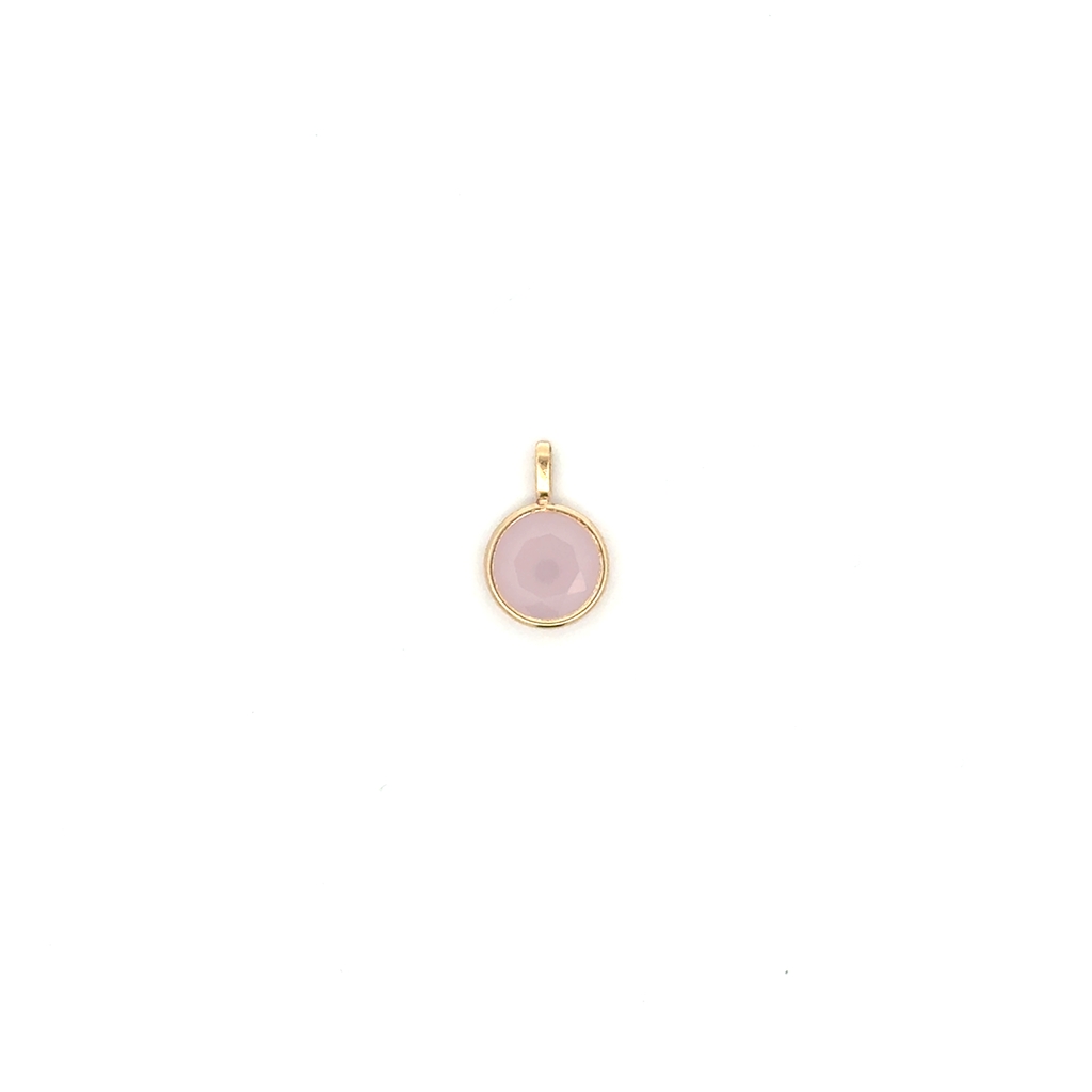 Pendentif or jaune 10 carats, zircon rose